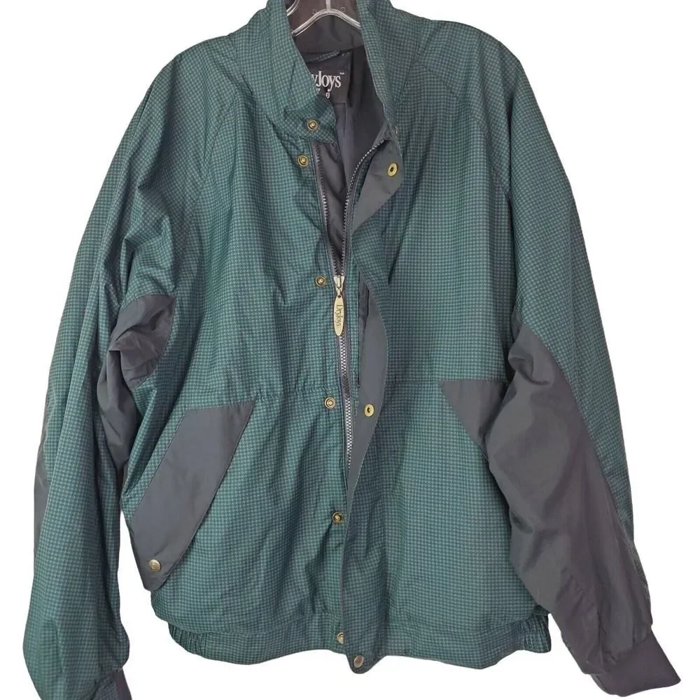 FootJoy Mens DryJoys Jacket Size‎ Medium Green Performance Houndstooth